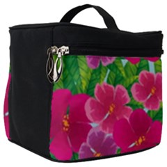 Background Cute Flowers Fuchsia With Leaves Make Up Travel Bag (big) by BangZart