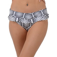 Halftone Tech Hexagons Seamless Pattern Frill Bikini Bottom by BangZart