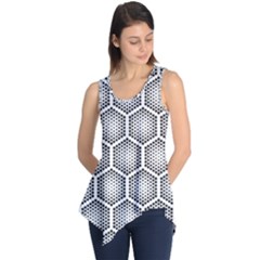 Halftone Tech Hexagons Seamless Pattern Sleeveless Tunic by BangZart