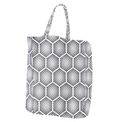 Halftone Tech Hexagons Seamless Pattern Giant Grocery Tote by BangZart