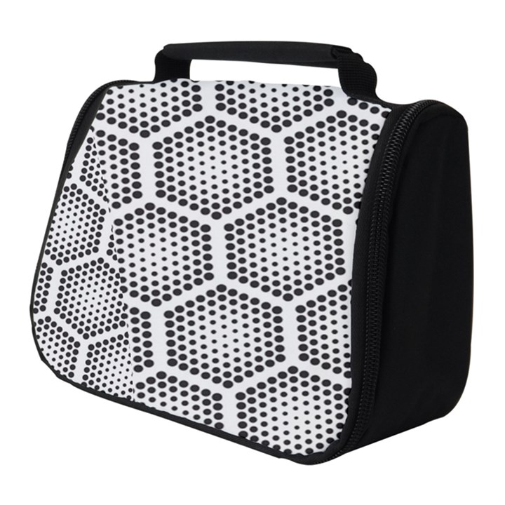 Halftone tech hexagons seamless pattern Full Print Travel Pouch (Small)