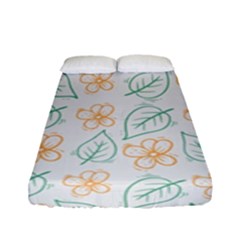 Hand Drawn Cute Flowers With Leaves Pattern Fitted Sheet (full/ Double Size) by BangZart