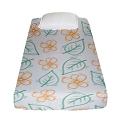 Hand Drawn Cute Flowers With Leaves Pattern Fitted Sheet (single Size) by BangZart