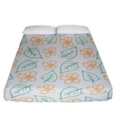 Hand Drawn Cute Flowers With Leaves Pattern Fitted Sheet (california King Size) by BangZart