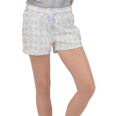 Hand Drawn Cute Flowers With Leaves Pattern Velour Lounge Shorts by BangZart