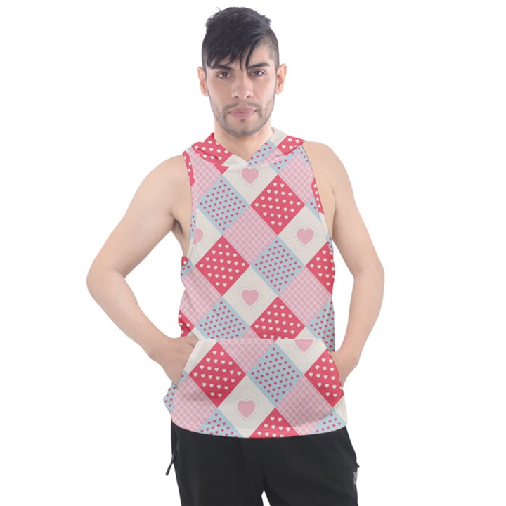 Cute kawaii patches seamless pattern Men s Sleeveless Hoodie