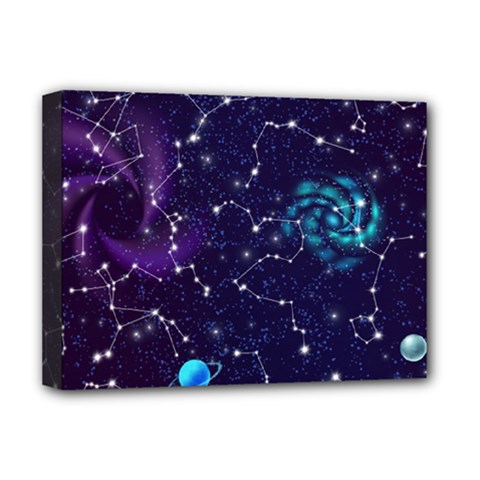 Realistic Night Sky Poster With Constellations Deluxe Canvas 16  X 12  (stretched)  by BangZart