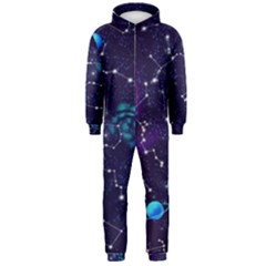 Realistic Night Sky Poster With Constellations Hooded Jumpsuit (men)  by BangZart