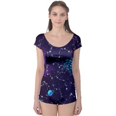 Realistic Night Sky Poster With Constellations Boyleg Leotard  by BangZart