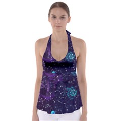 Realistic Night Sky Poster With Constellations Babydoll Tankini Top by BangZart