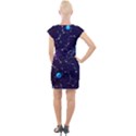 Realistic night sky poster with constellations Cap Sleeve Bodycon Dress View2