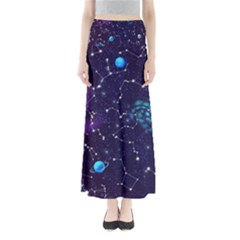 Realistic Night Sky Poster With Constellations Full Length Maxi Skirt by BangZart