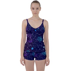 Realistic Night Sky Poster With Constellations Tie Front Two Piece Tankini by BangZart