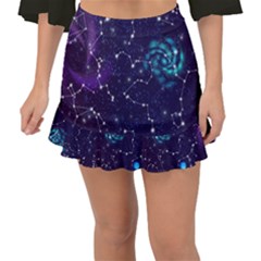 Realistic Night Sky Poster With Constellations Fishtail Mini Chiffon Skirt by BangZart