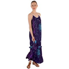 Realistic Night Sky Poster With Constellations Cami Maxi Ruffle Chiffon Dress by BangZart