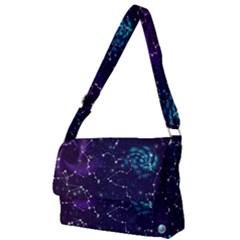 Realistic Night Sky Poster With Constellations Full Print Messenger Bag (l) by BangZart