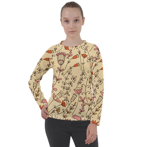 Seamless Pattern With Different Flowers Women s Long Sleeve Raglan Tee by BangZart