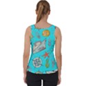 Colored sketched sea elements pattern background sea life animals illustration Velvet Tank Top View2