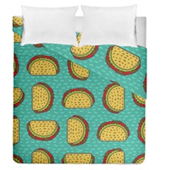 Taco Drawing Background Mexican Fast Food Pattern Duvet Cover Double Side (queen Size) by BangZart