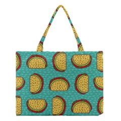 Taco Drawing Background Mexican Fast Food Pattern Medium Tote Bag by BangZart