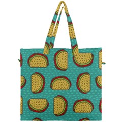 Taco Drawing Background Mexican Fast Food Pattern Canvas Travel Bag by BangZart