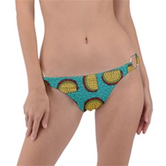 Taco Drawing Background Mexican Fast Food Pattern Ring Detail Bikini Bottom by BangZart