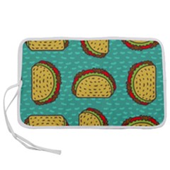 Taco Drawing Background Mexican Fast Food Pattern Pen Storage Case (m) by BangZart