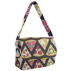 Vector Seamless Pattern With Italian Pizza Top View Courier Bag by BangZart