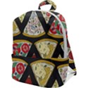 Vector seamless pattern with italian pizza top view Zip Up Backpack View1