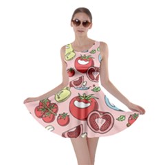 Tomato Seamless Pattern Juicy Tomatoes Food Sauce Ketchup Soup Paste With Fresh Red Vegetables Skater Dress by BangZart