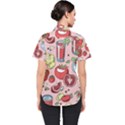 Tomato seamless pattern juicy tomatoes food sauce ketchup soup paste with fresh red vegetables Women s Short Sleeve Shirt View2