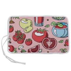 Tomato Seamless Pattern Juicy Tomatoes Food Sauce Ketchup Soup Paste With Fresh Red Vegetables Pen Storage Case (m) by BangZart