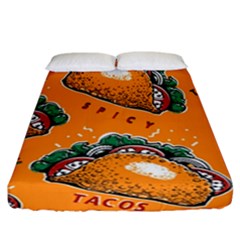 Seamless Pattern With Taco Fitted Sheet (california King Size) by BangZart