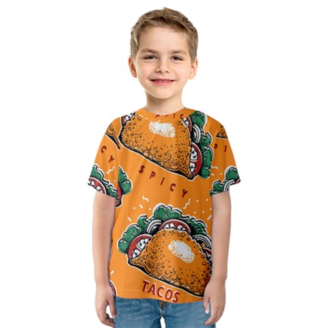 Seamless Pattern With Taco Kids  Sport Mesh Tee by BangZart