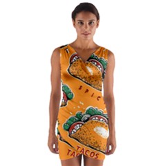 Seamless Pattern With Taco Wrap Front Bodycon Dress by BangZart