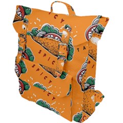 Seamless Pattern With Taco Buckle Up Backpack by BangZart