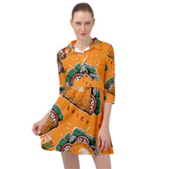 Seamless Pattern With Taco Mini Skater Shirt Dress by BangZart