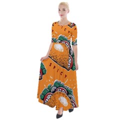 Seamless Pattern With Taco Half Sleeves Maxi Dress by BangZart