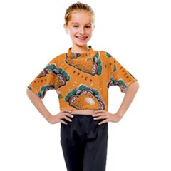 Seamless Pattern With Taco Kids Mock Neck Tee