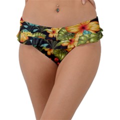 Fabulous Colorful Floral Seamless Frill Bikini Bottom by BangZart