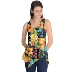 Fabulous Colorful Floral Seamless Sleeveless Tunic by BangZart