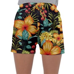 Fabulous Colorful Floral Seamless Sleepwear Shorts by BangZart