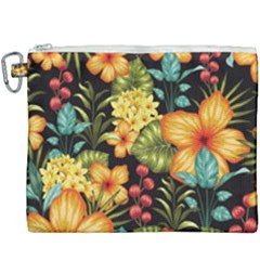 Fabulous Colorful Floral Seamless Canvas Cosmetic Bag (xxxl) by BangZart