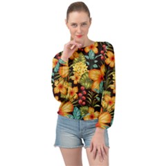 Fabulous Colorful Floral Seamless Banded Bottom Chiffon Top by BangZart