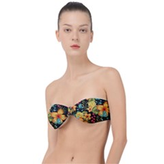 Fabulous Colorful Floral Seamless Classic Bandeau Bikini Top  by BangZart