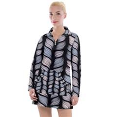 Seamless Pattern With Interweaving Braids Women s Long Sleeve Casual Dress by BangZart