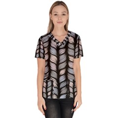 Seamless Pattern With Interweaving Braids Women s V-neck Scrub Top by BangZart