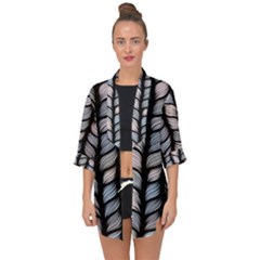 Seamless Pattern With Interweaving Braids Open Front Chiffon Kimono