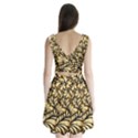 Damask teardrop gold ornament seamless pattern Split Back Mini Dress  View2