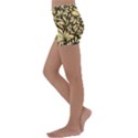 Damask teardrop gold ornament seamless pattern Kids  Lightweight Velour Yoga Shorts View2